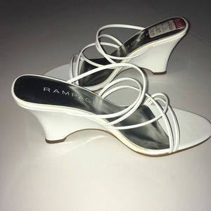 White patent leather sandals